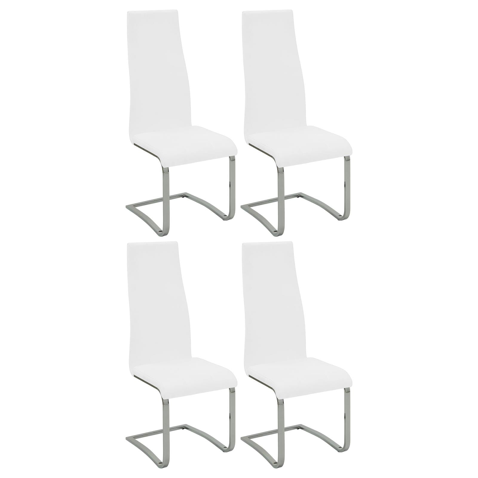 G102310 Contemporary White and Chrome Dining Chair image