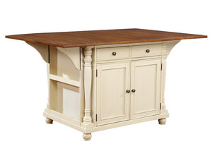 Slater Country Cherry and White Kitchen Island image