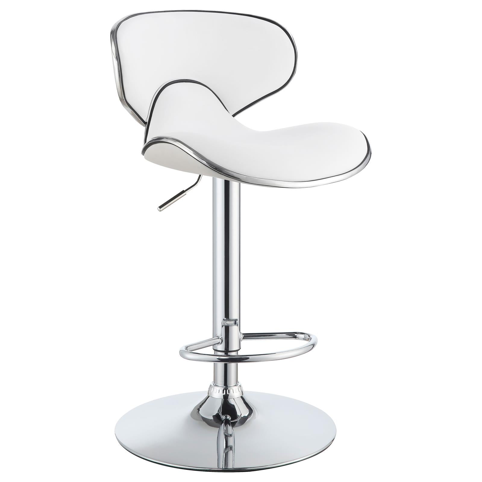 G120389 Contemporary White Adjustable Bar Stool image