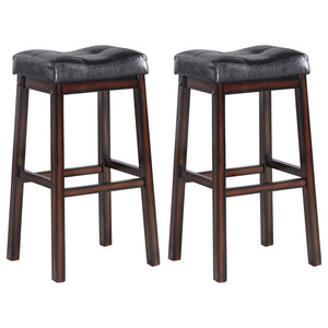 Transitional Black Upholstered Bar Stool image