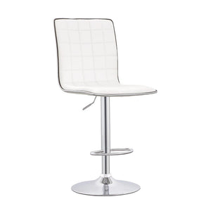 Waffle Adjustable White and Chrome Bar Stool image