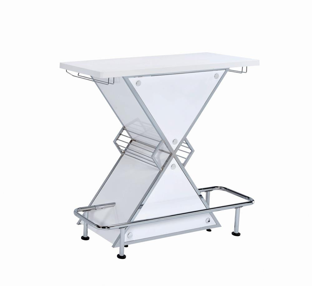 G130078 Contemporary White Stacked Triangle Bar Unit image