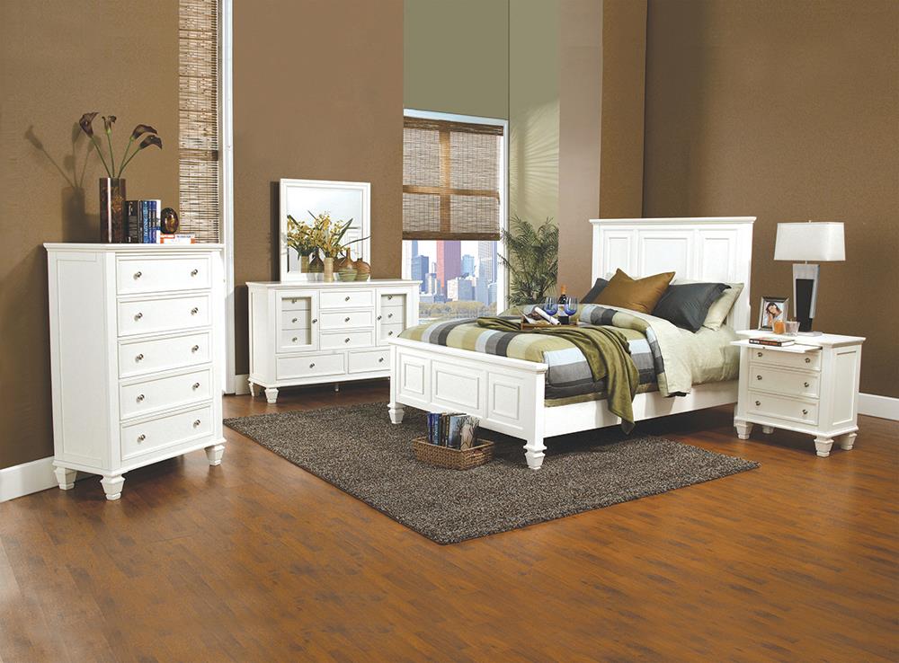 Sandy Beach White Queen Four Piece Bedroom Set image