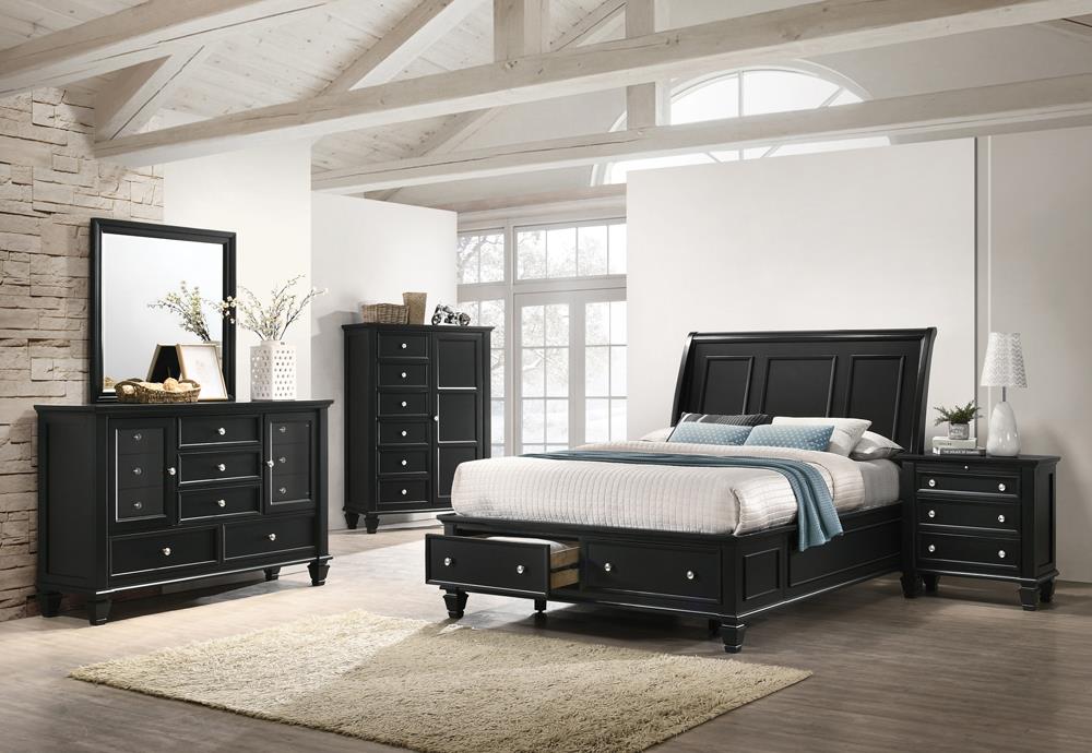 Sandy Beach Black Queen Four Piece Bedroom Set image