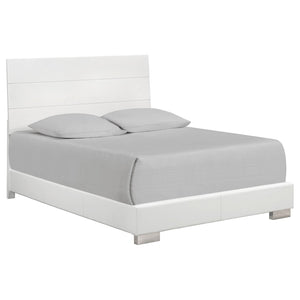 Felicity Contemporary Glossy White Queen Bed image