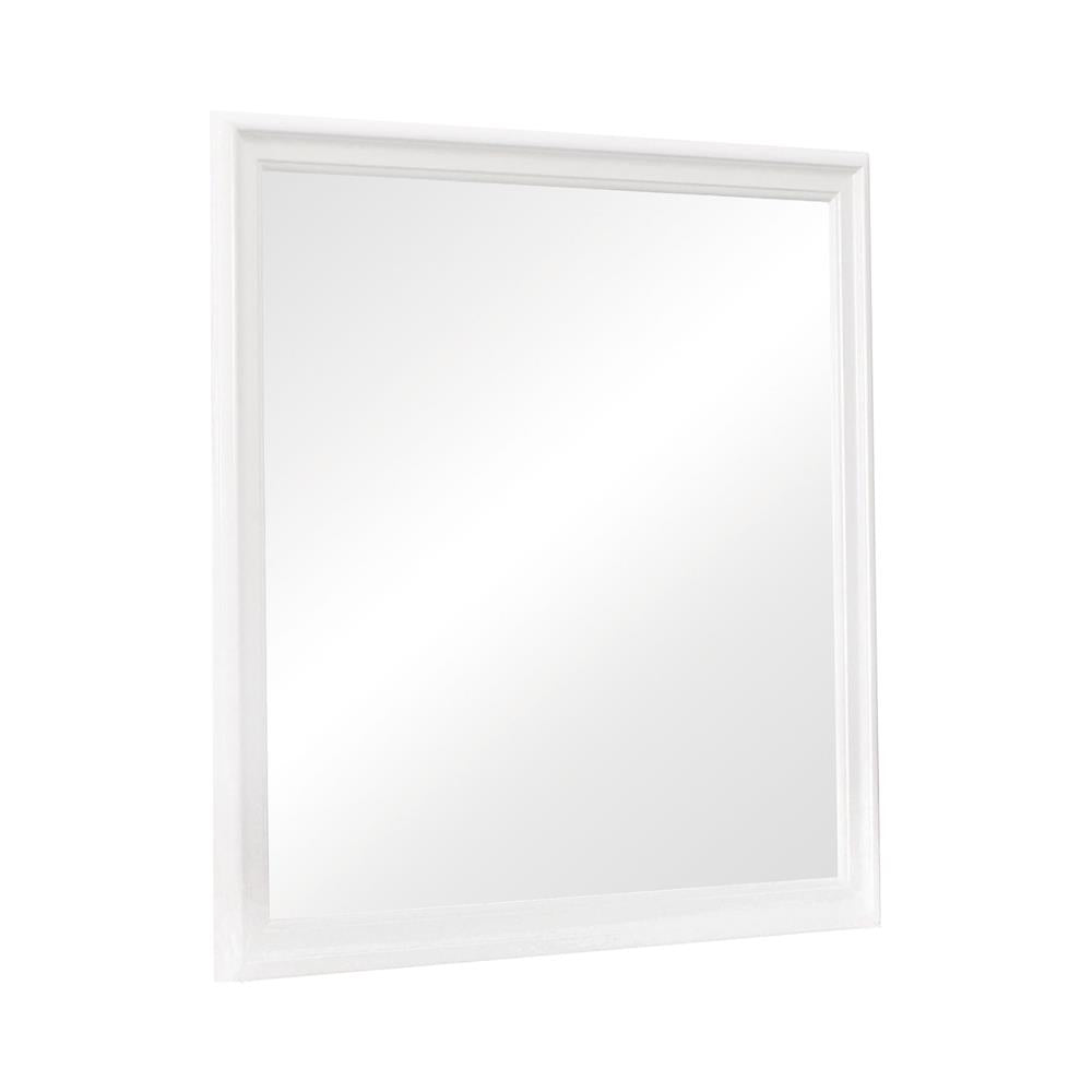 Louis Philippe White Dresser Mirror With Beveled Edge image