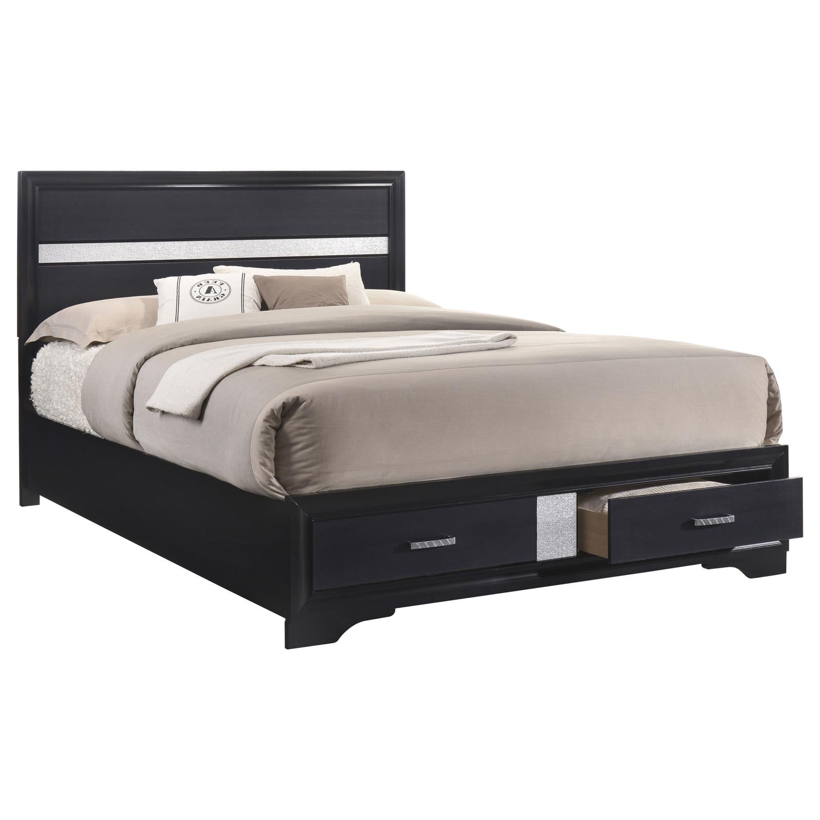 Miranda Contemporary Black Queen Bed image