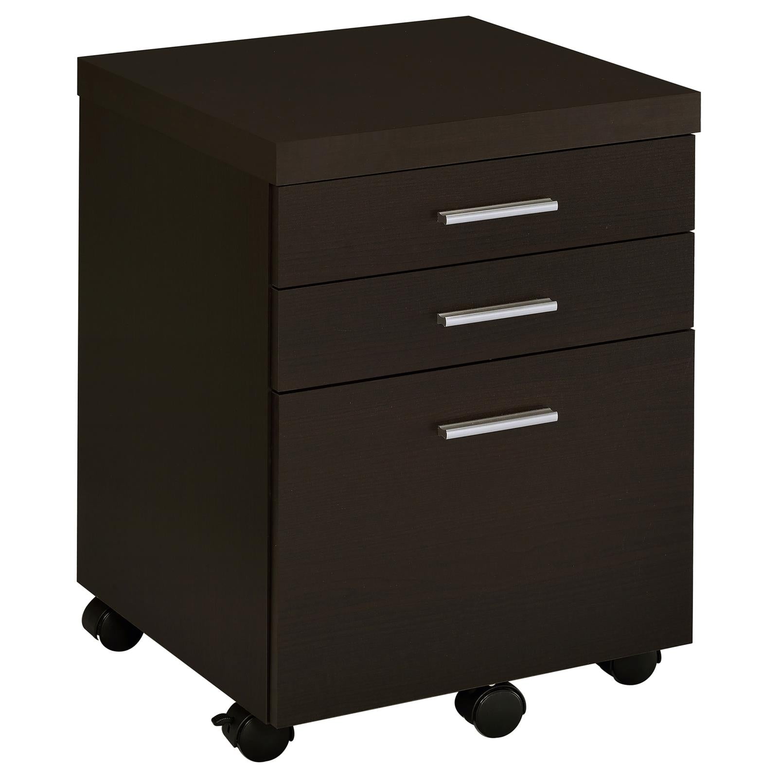 Skylar Contemporary Cappuccino Three Drawer File Cabinet image