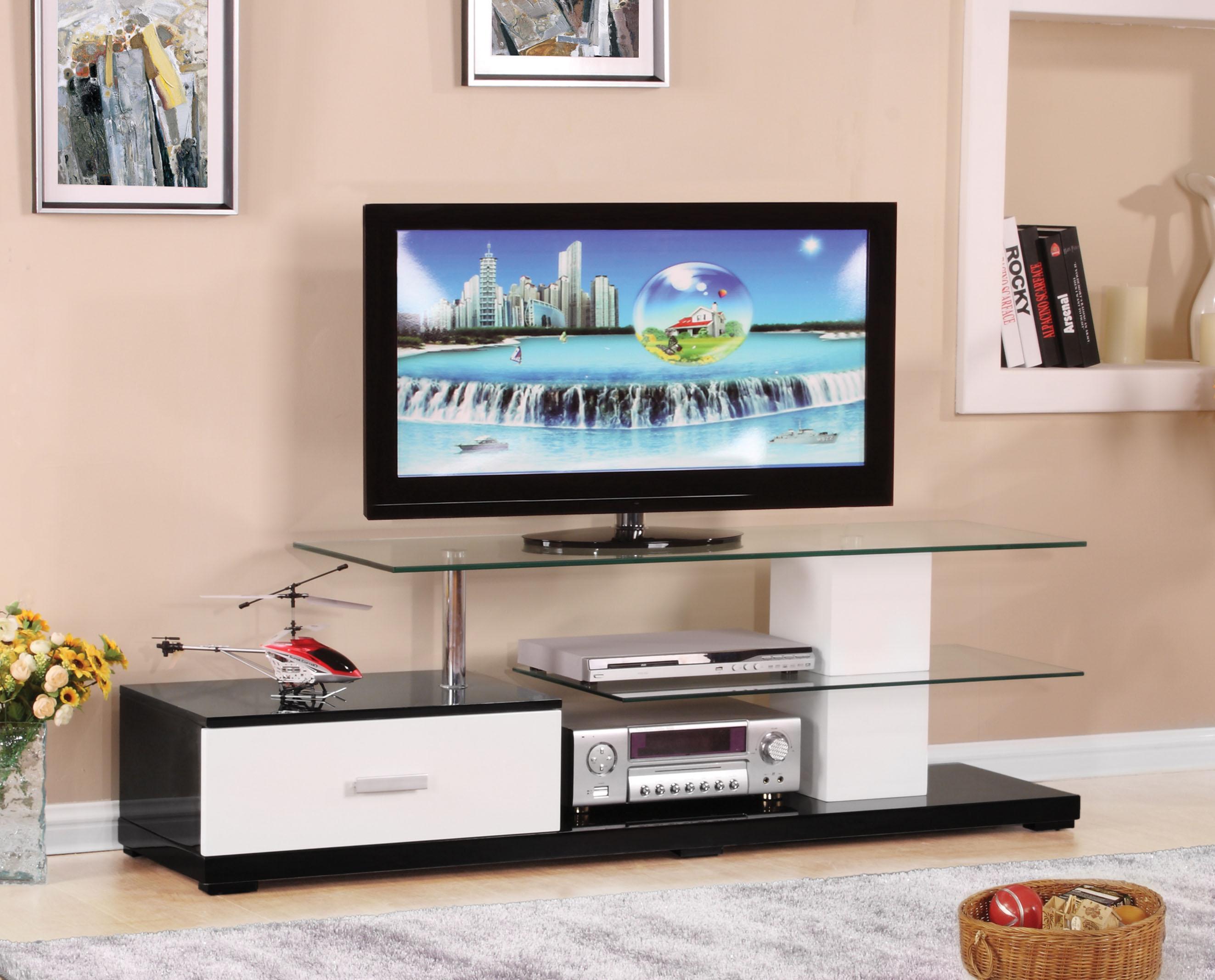 Ivana White & Black TV Stand image