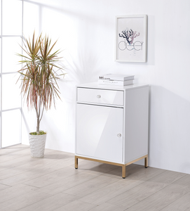 Ottey White High Gloss & Gold Cabinet image
