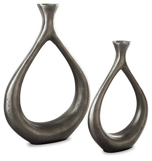 Dimaia Antique Silver Finish Vase (Set of 2) image