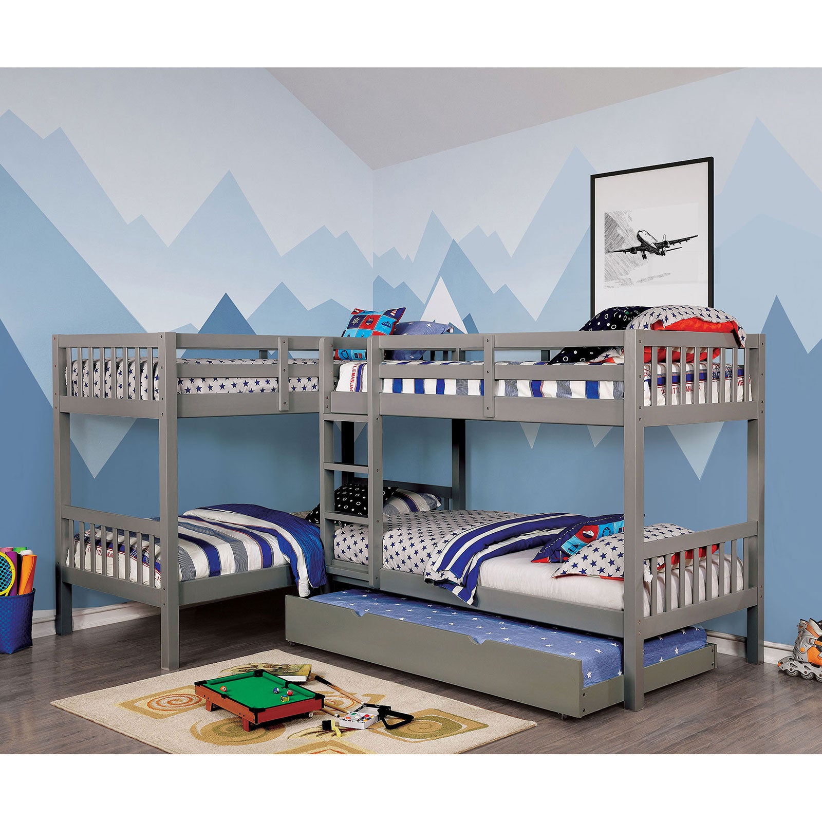 Marquette Gray Quadruple Twin Bunk Bed image