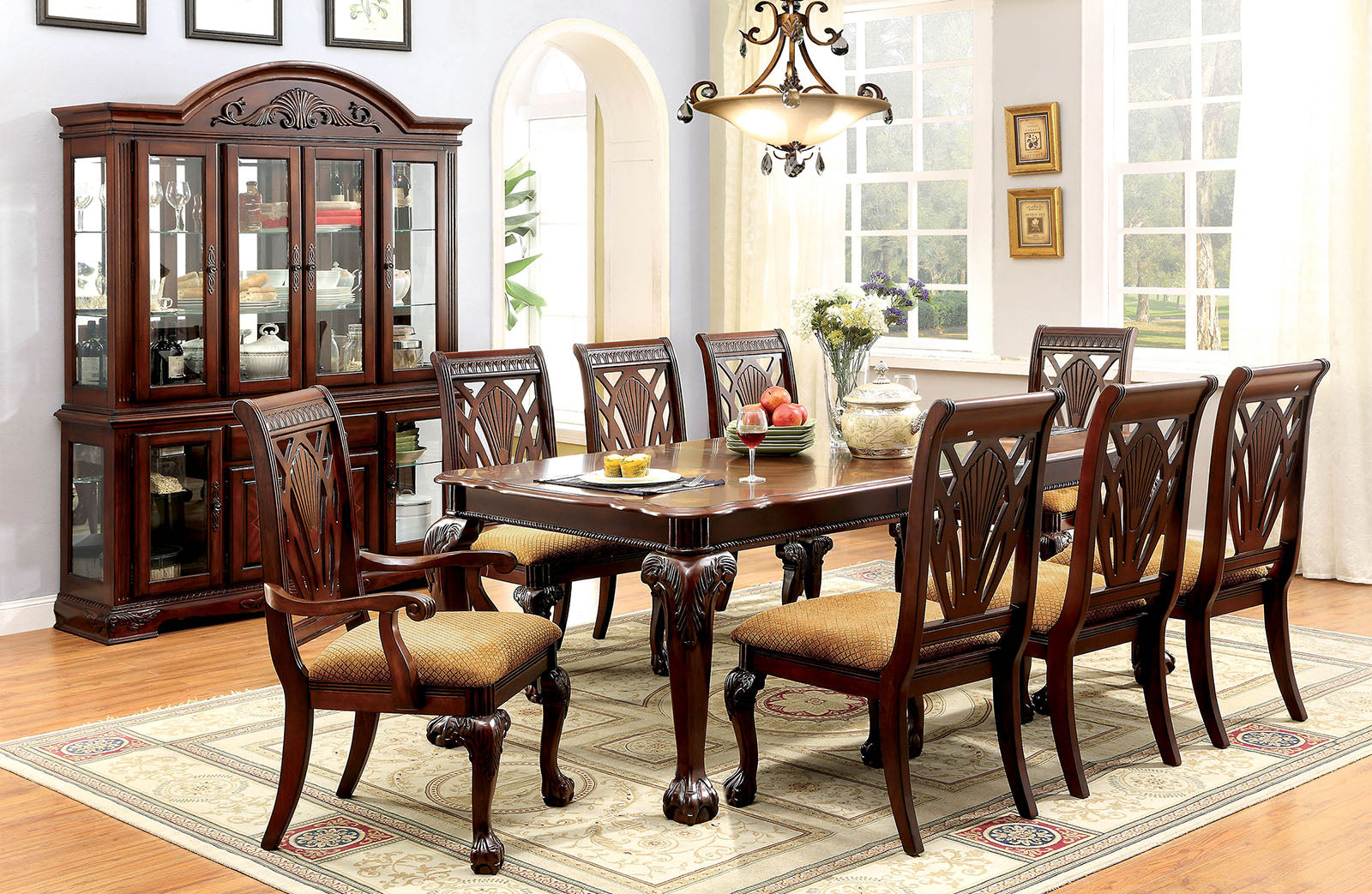 PETERSBURG I Cherry 7 Pc. Dining Table Set (2AC+4SC) image