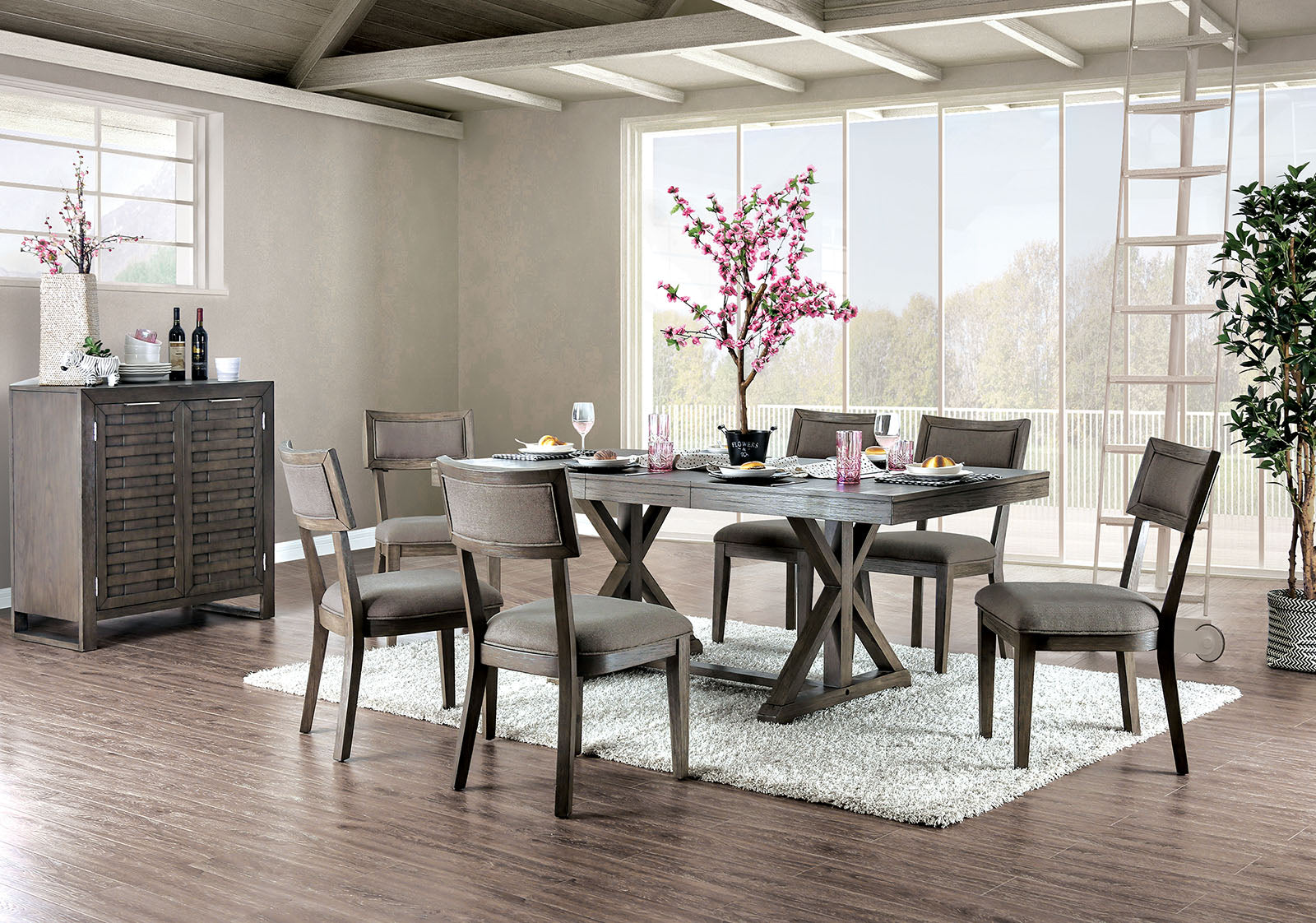 Leeds Gray 7 Pc. Dining Table Set image