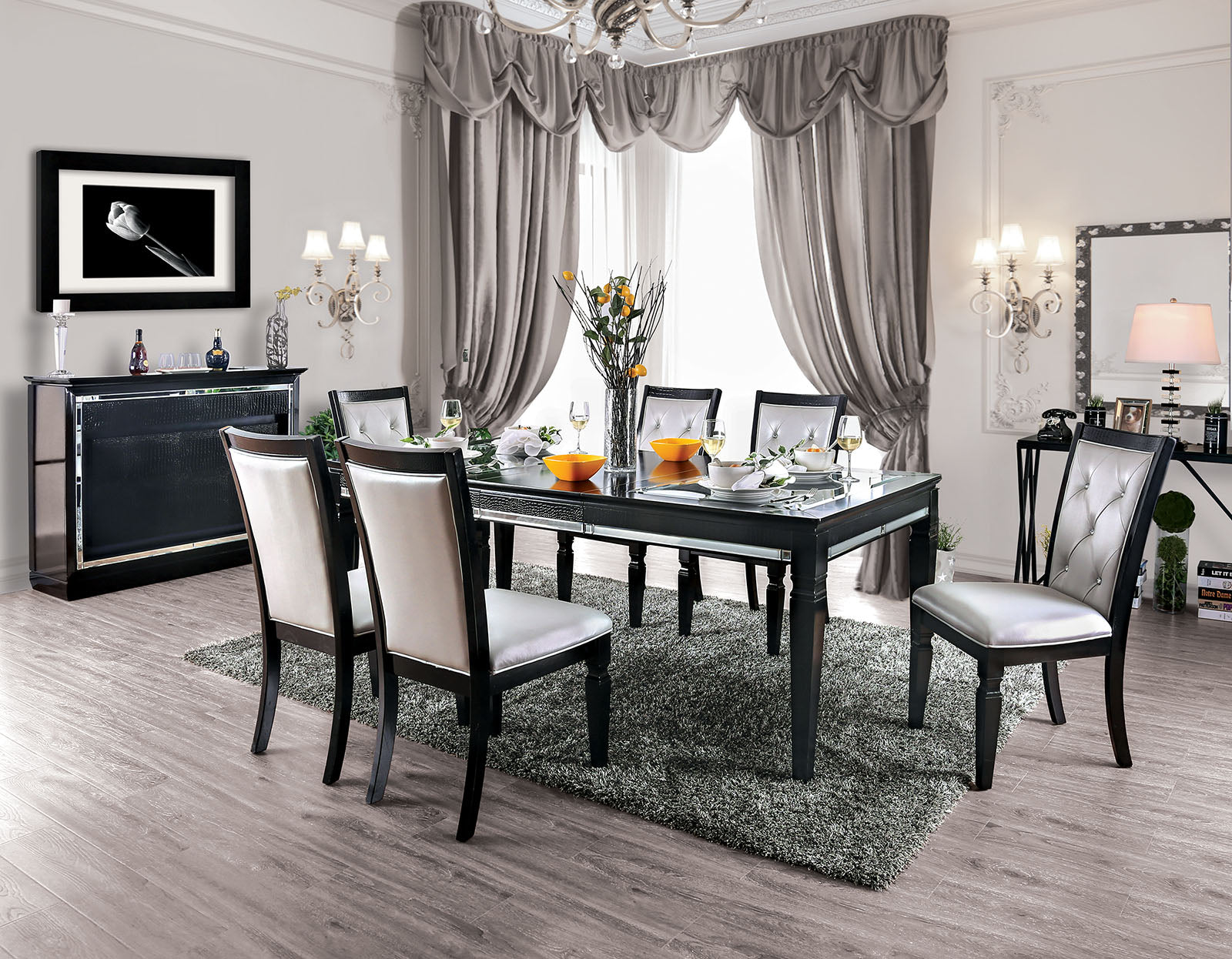 Alena Black 9 Pc. Dining Table Set image