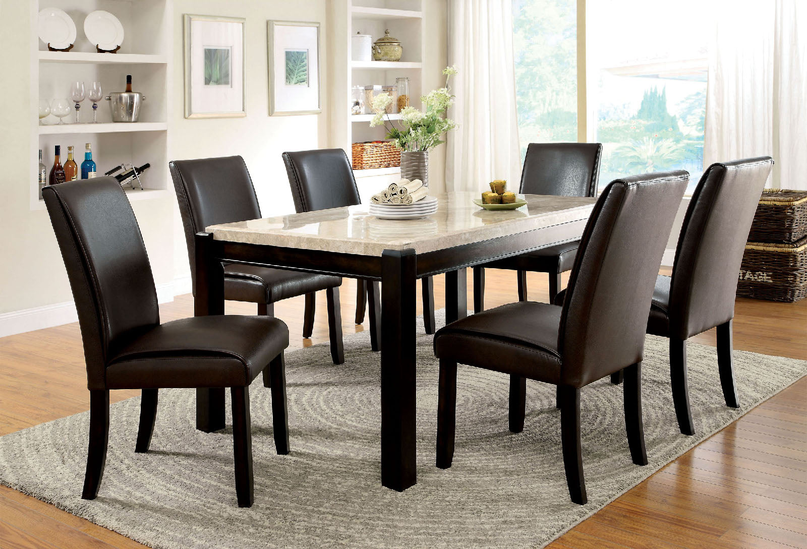 GLADSTONE I Black/Black 7 Pc. Dining Table Set image