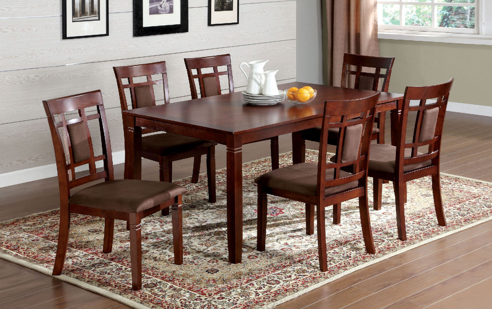 Montclair I Dark Cherry/Brown 7 Pc. Dining Table Set image