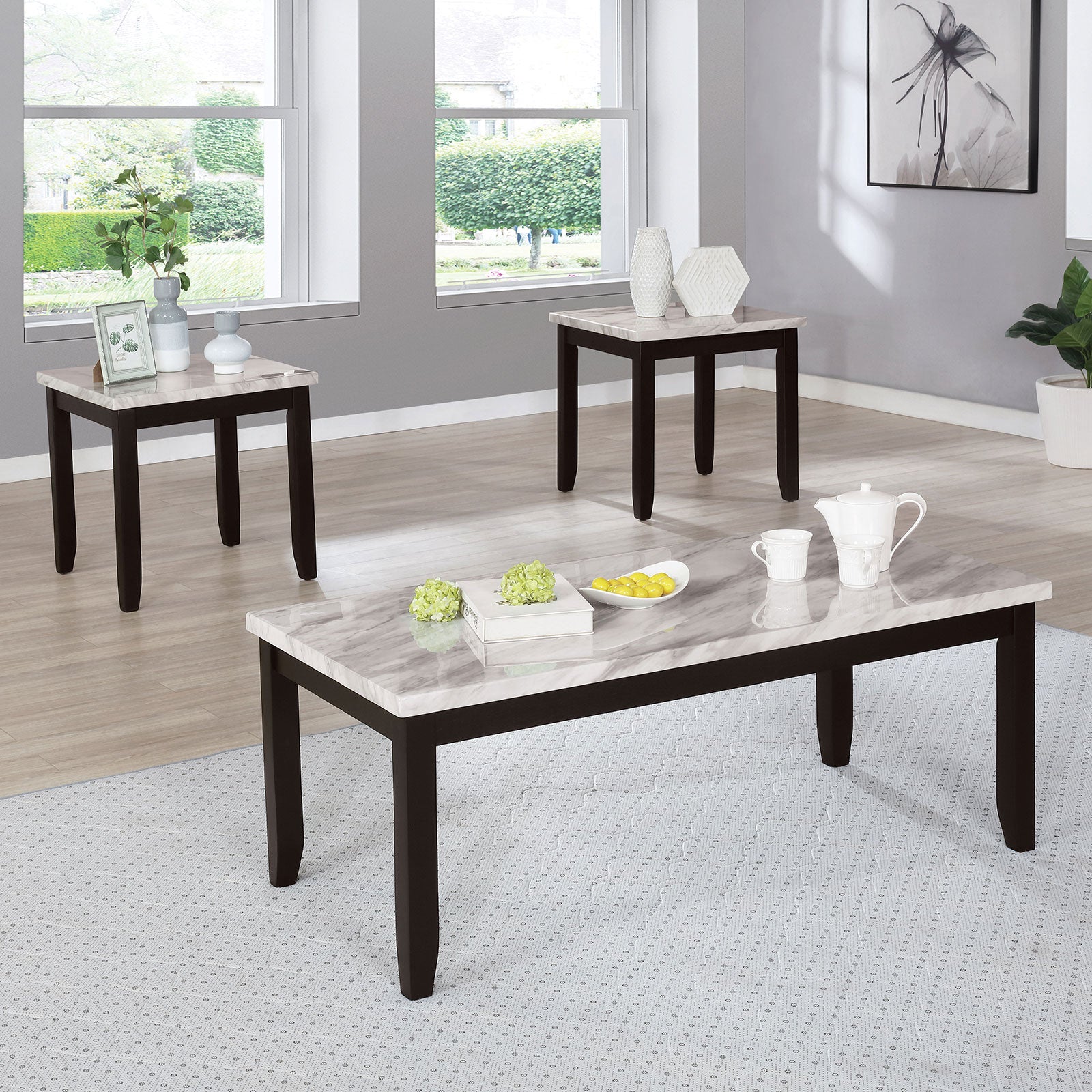 LODIVEA 3 Pc. Table Set, White image