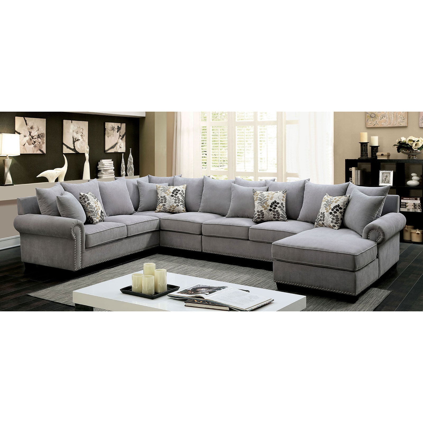 SKYLER II Gray Sectional + Chair, Gray image