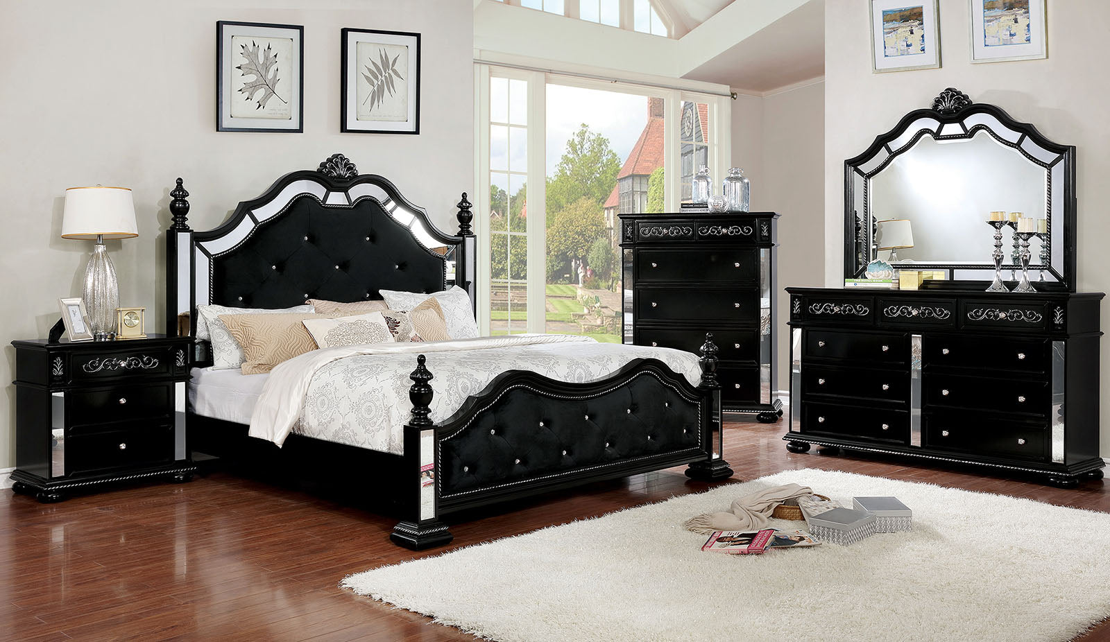 Azha Black 5 Pc. Queen Bedroom Set w/ Chest image