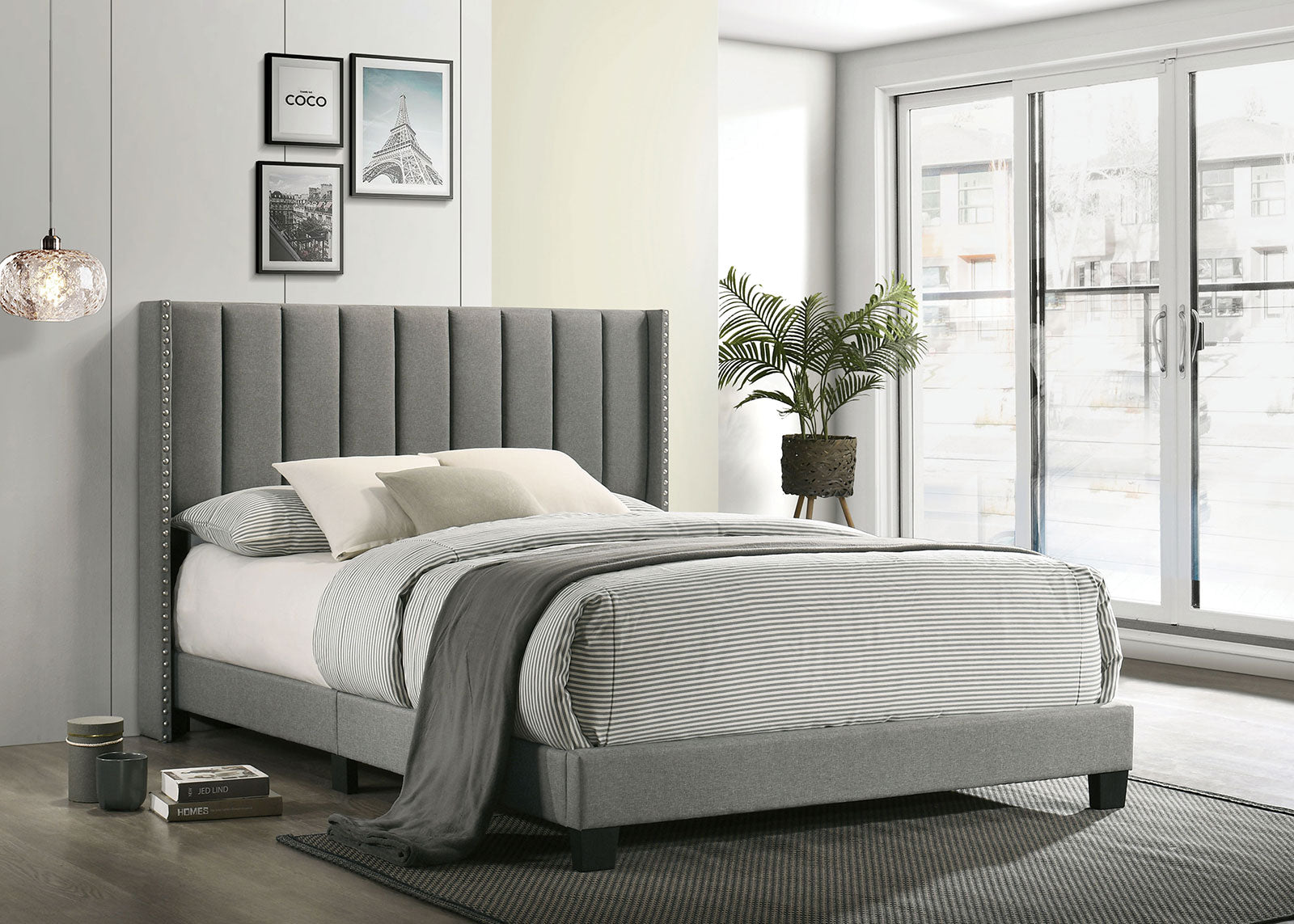 KAILEY E.King Bed, Light Gray image