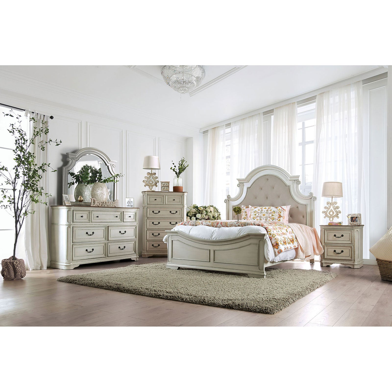 Pembroke Antique Whitewash 4 Pc. Queen Bedroom Set image