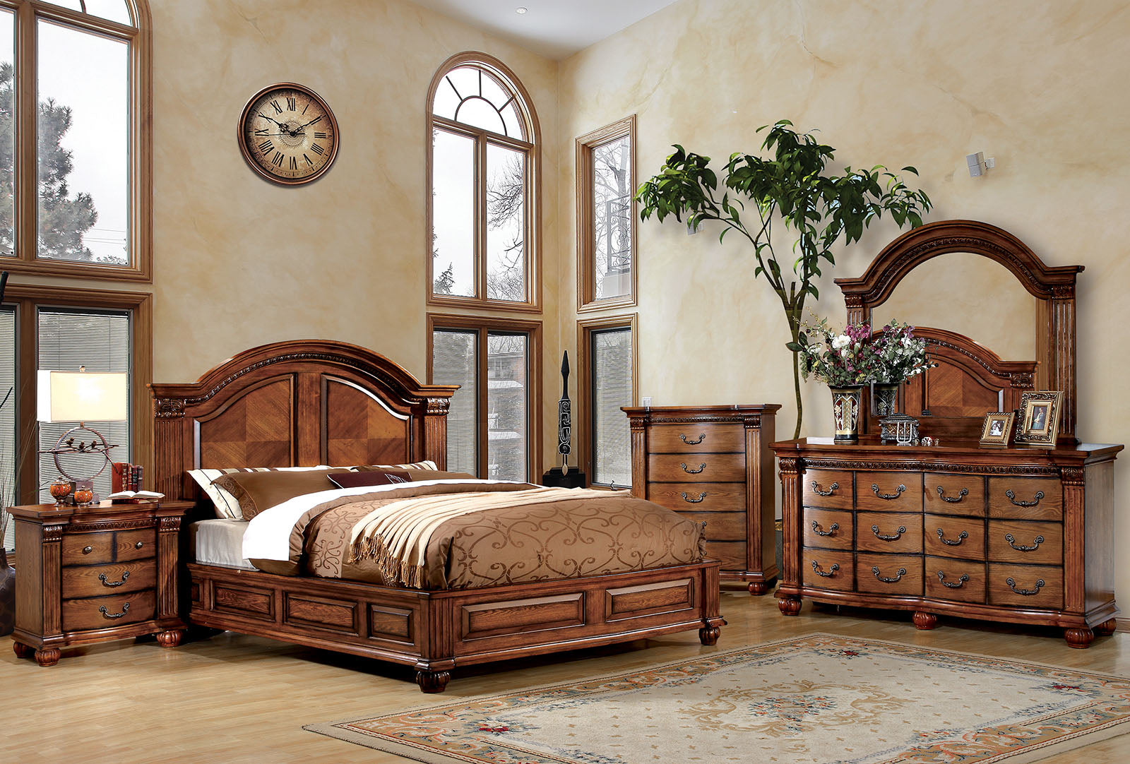 Bellagrand Antique Tobacco Oak 4 Pc. Queen Bedroom Set image