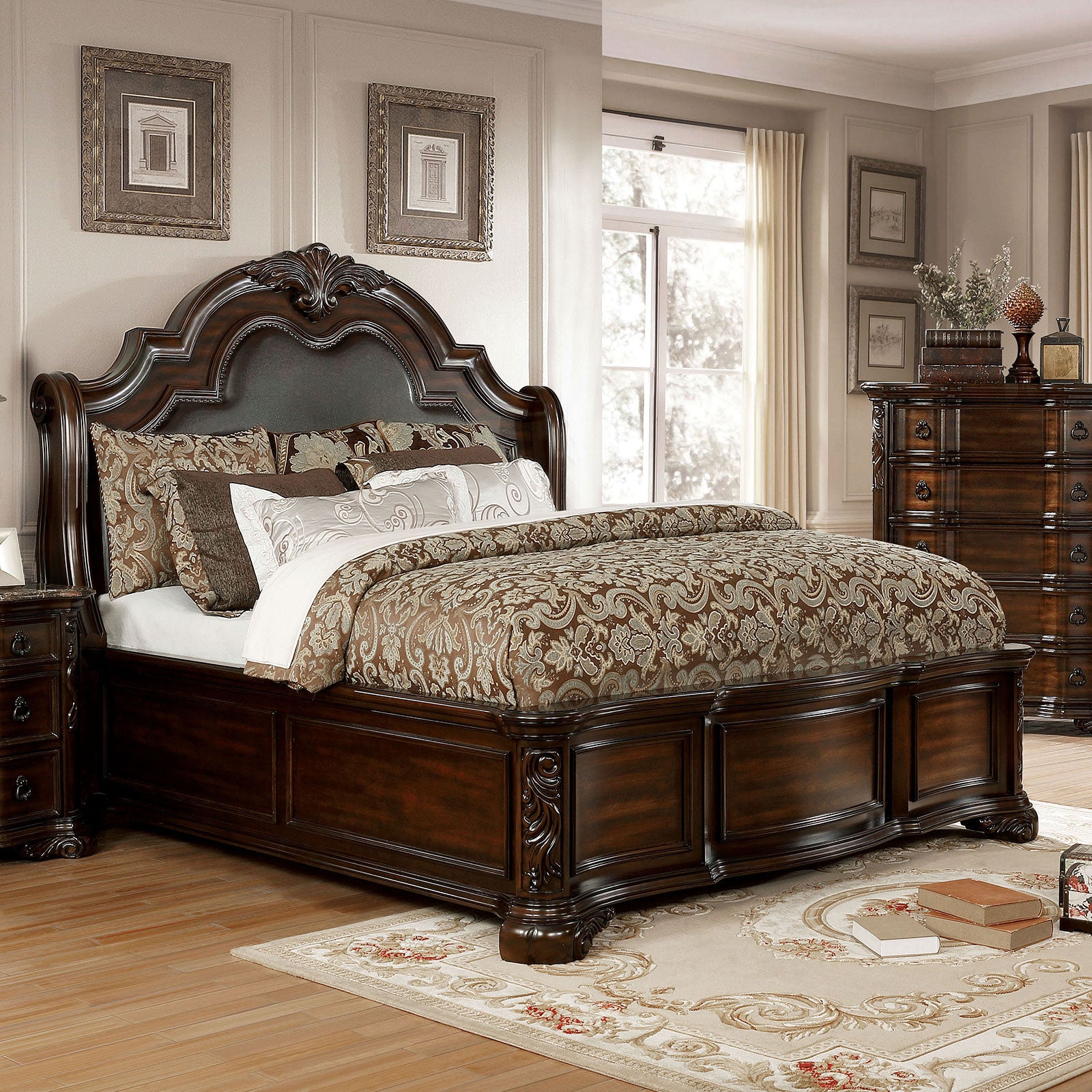 Niketas Brown Cherry/Espresso Queen Bed image