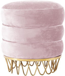 Revolve Pink Velvet Ottoman/Stool image