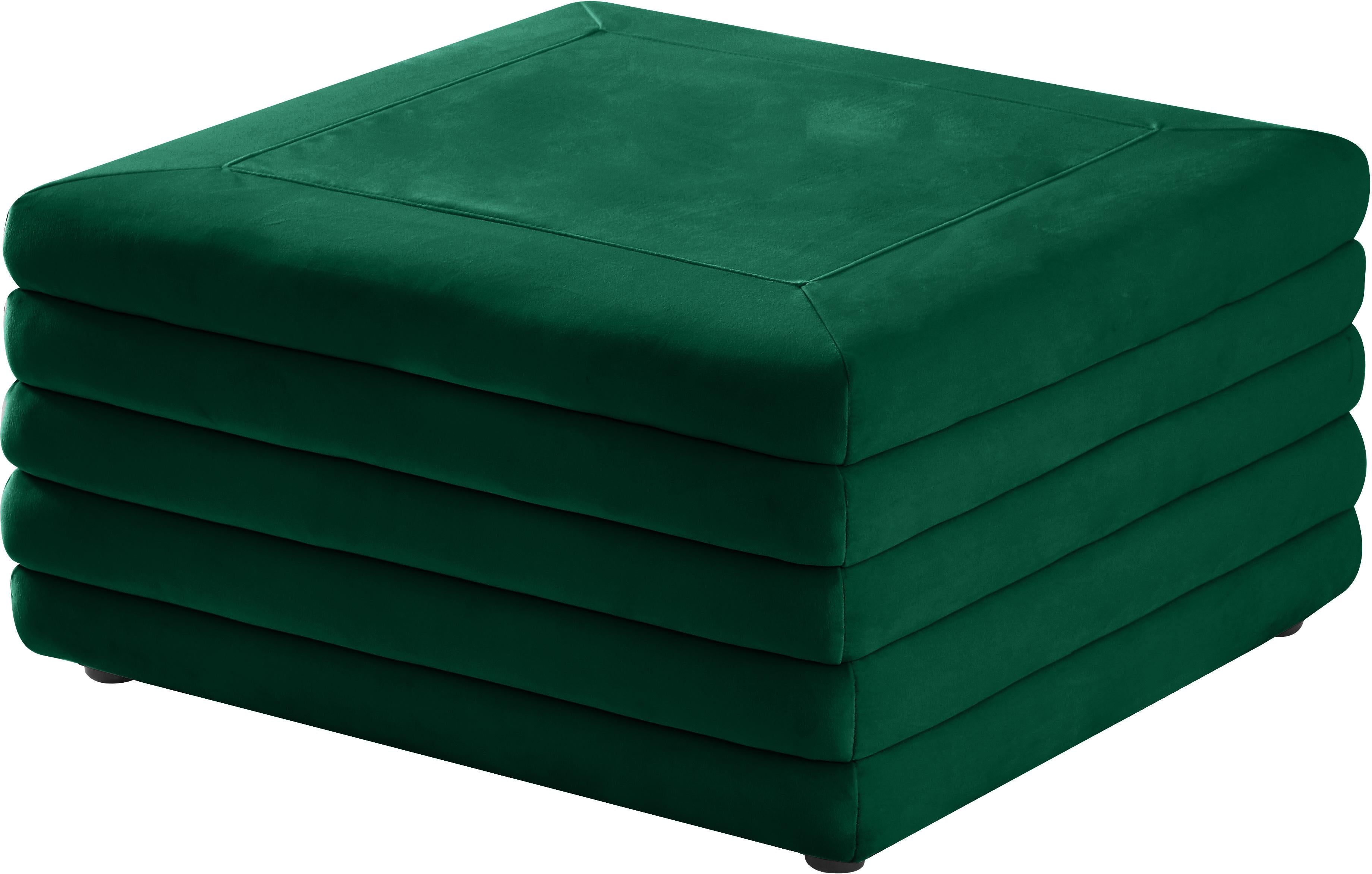 Lorenzo Green Velvet Ottoman image