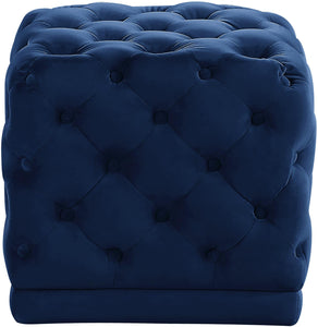 Stella Navy Velvet Ottoman/Stool image