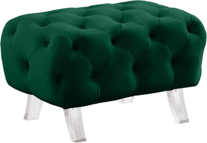 Crescent Green Velvet Ottoman image