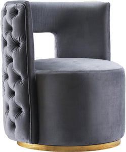 Theo Grey Velvet Accent Chair image