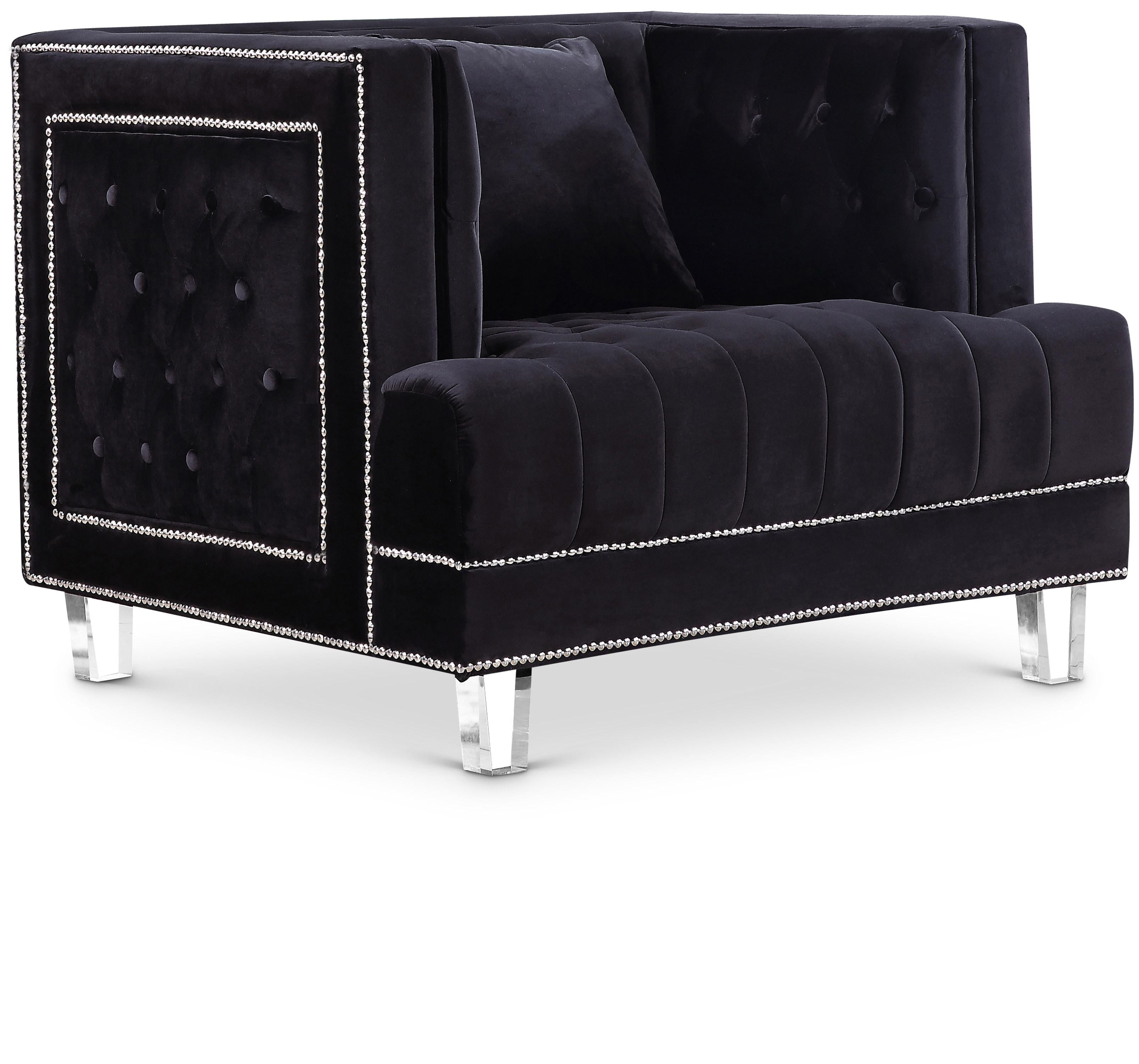 Lucas Black Velvet Chair image