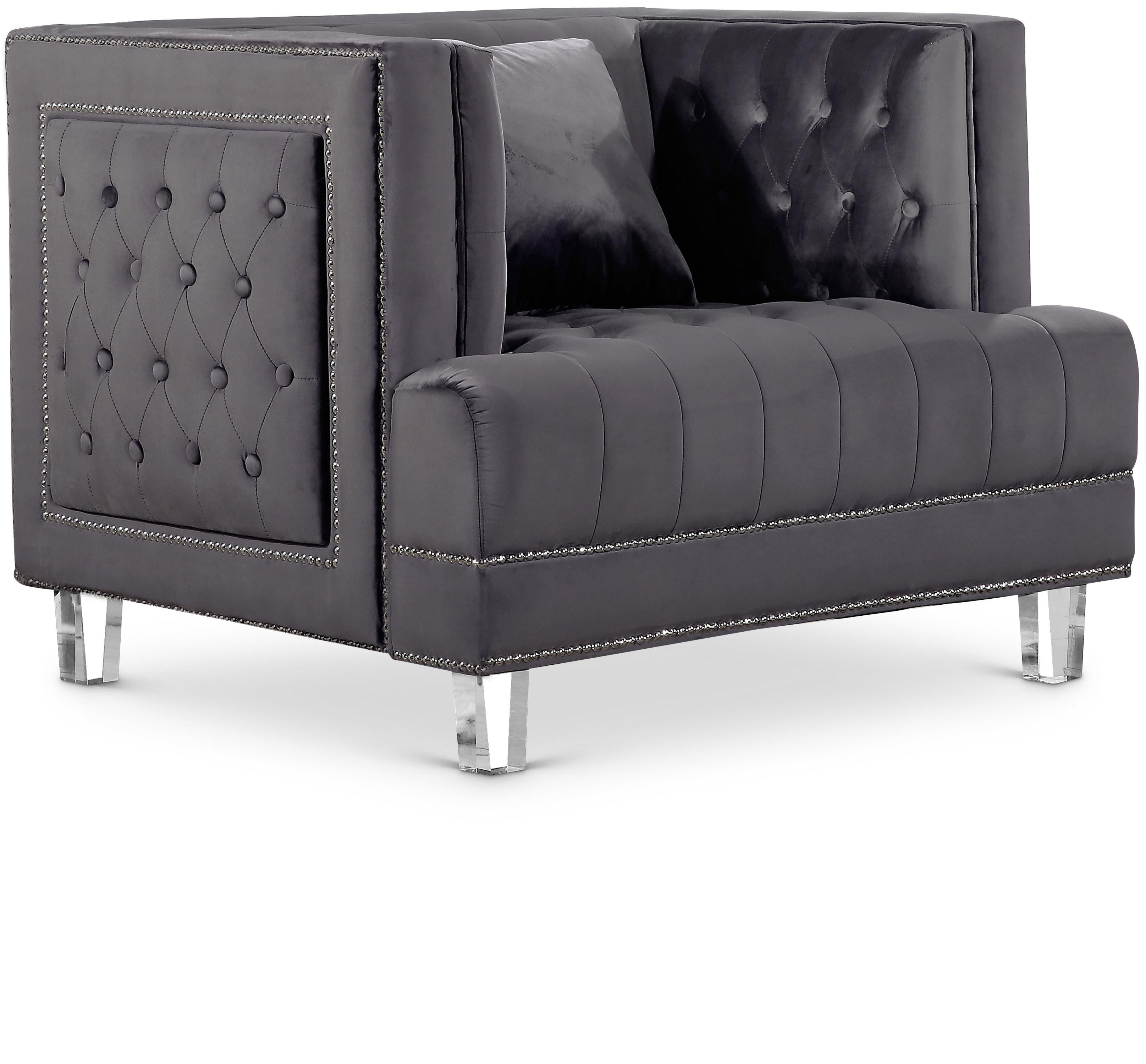 Lucas Grey Velvet Chair image