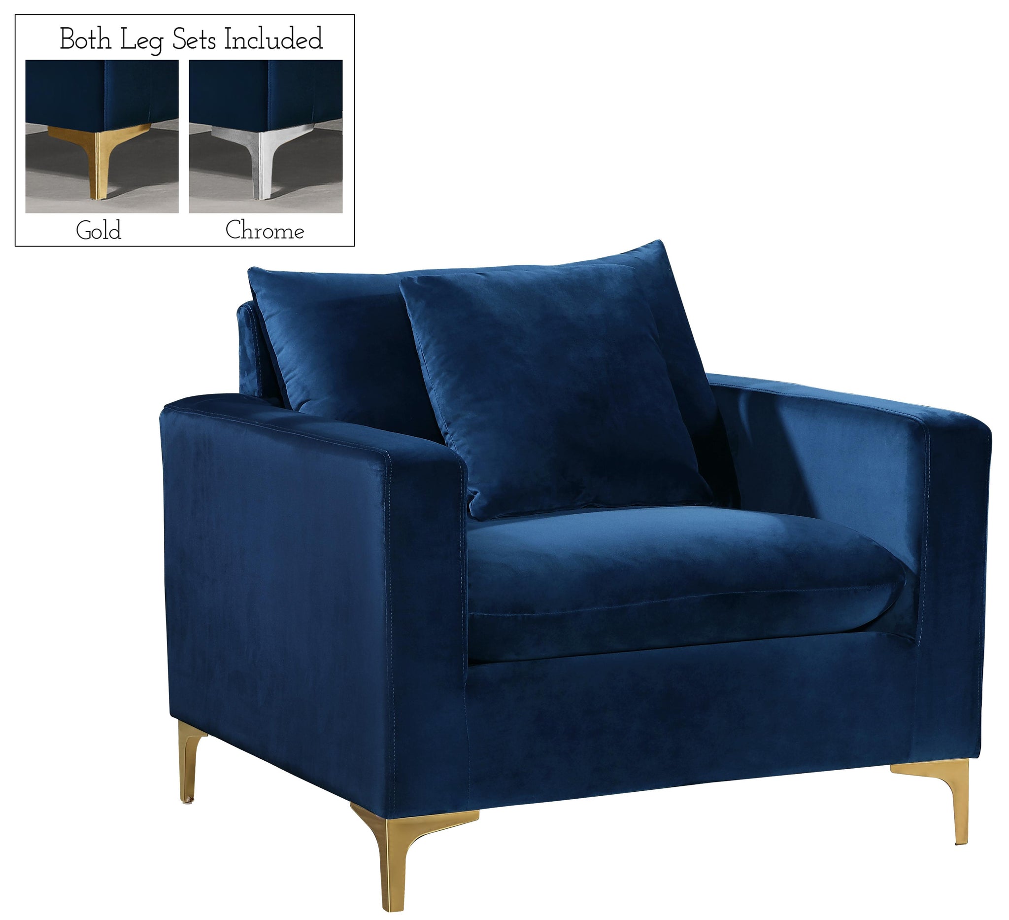 Naomi Navy Velvet Chair image