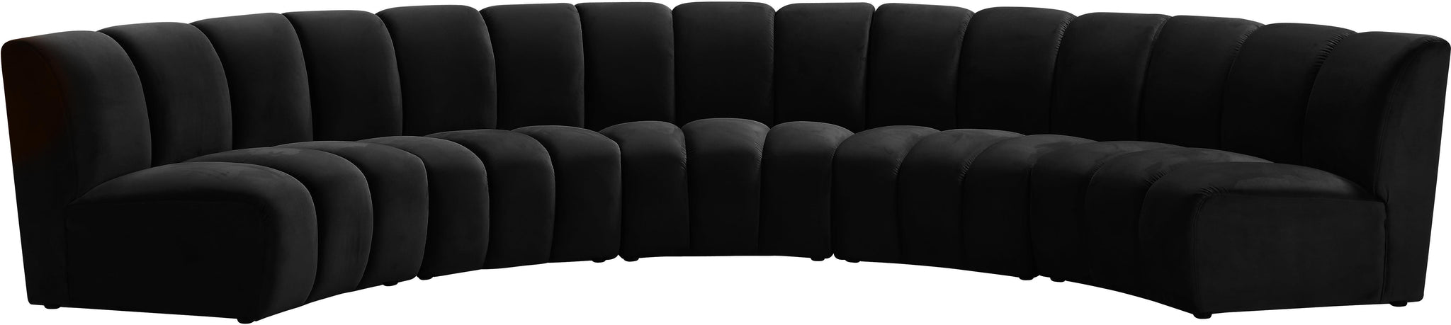 Infinity Black Velvet 5pc. Modular Sectional image