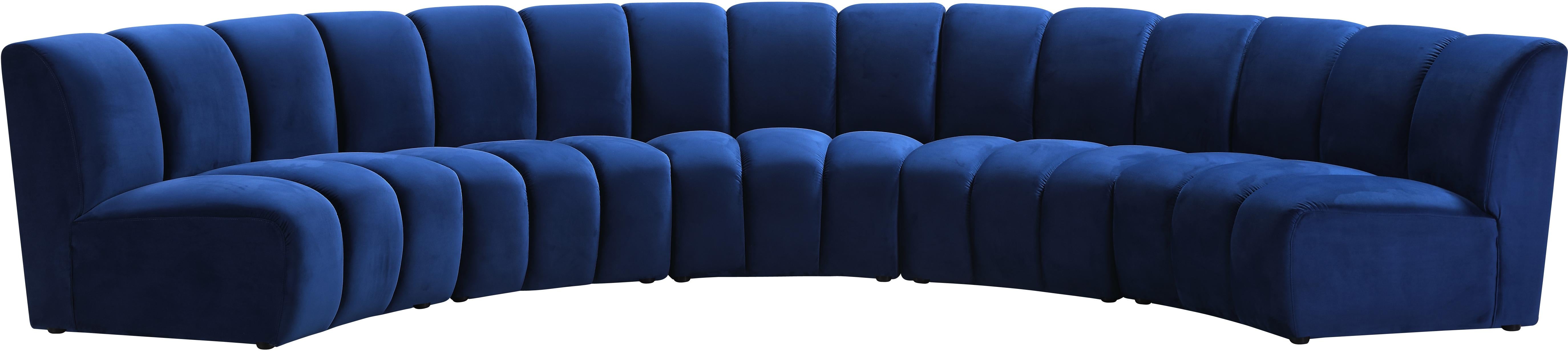 Infinity Navy Velvet 5pc. Modular Sectional image