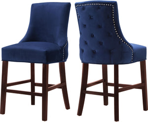 Hannah Navy Velvet Stool image