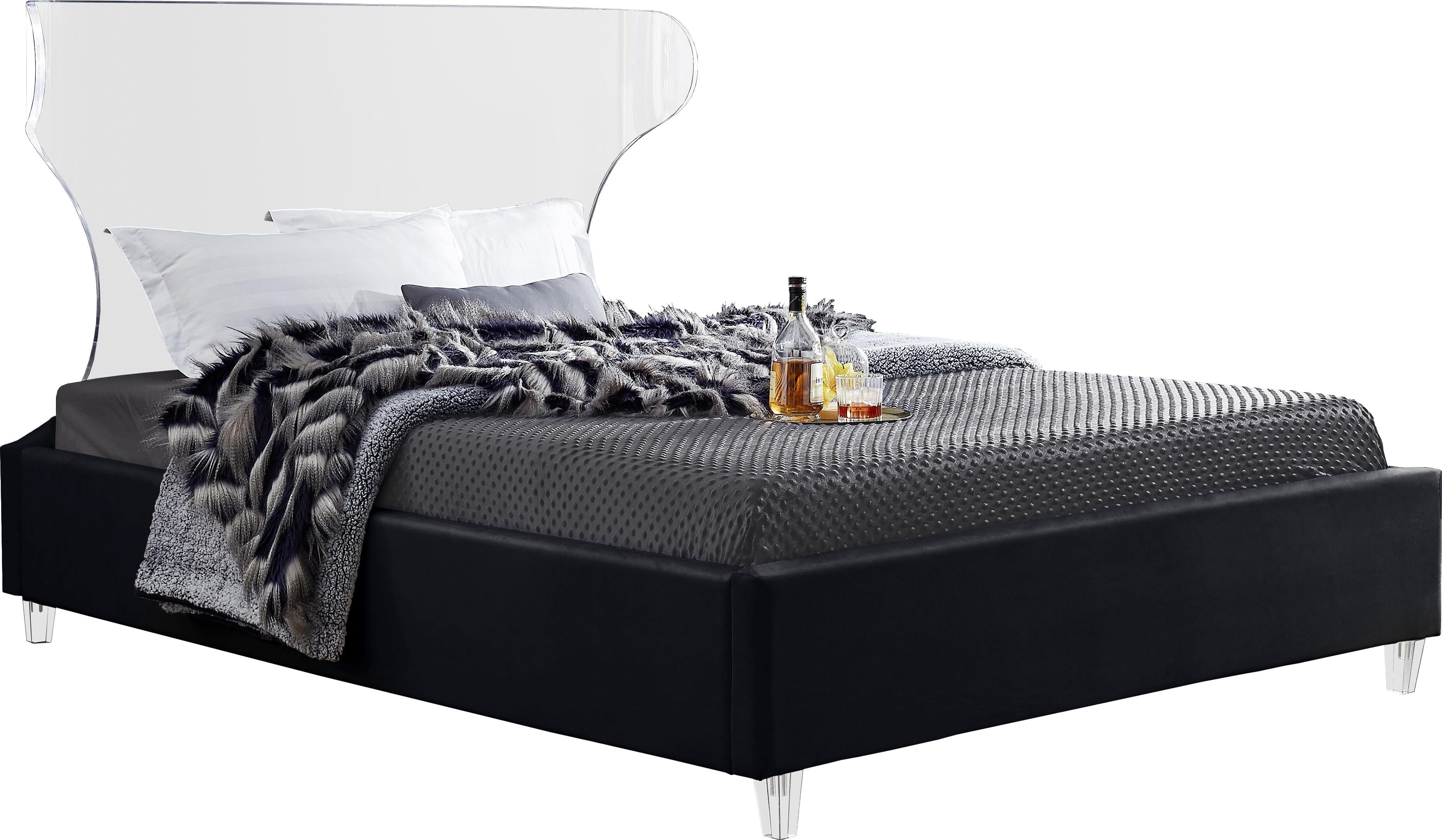 Ghost Black Velvet Full Bed image