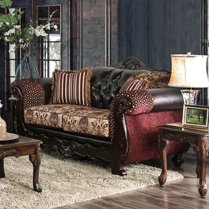 Quirino Burgundy/Dark Brown Love Seat image