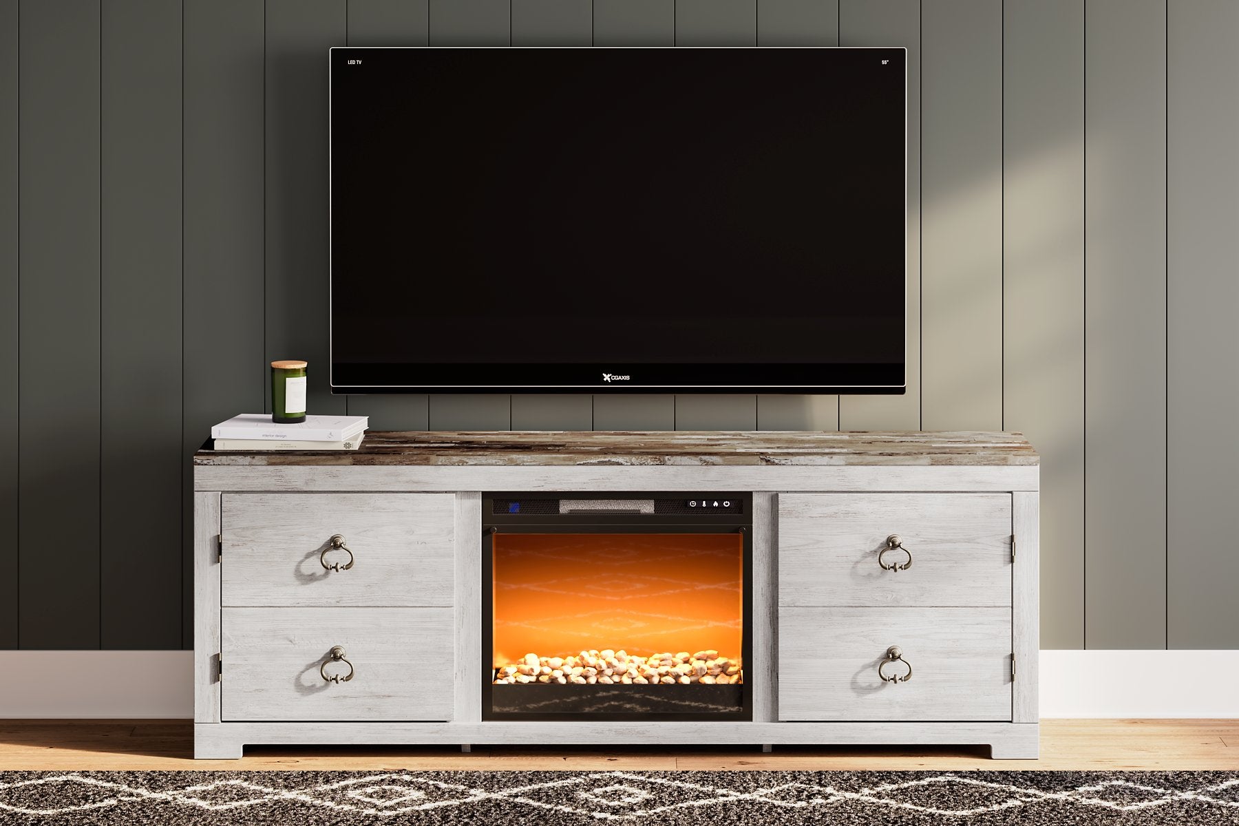 Willowton TV Stand with Electric Fireplace image